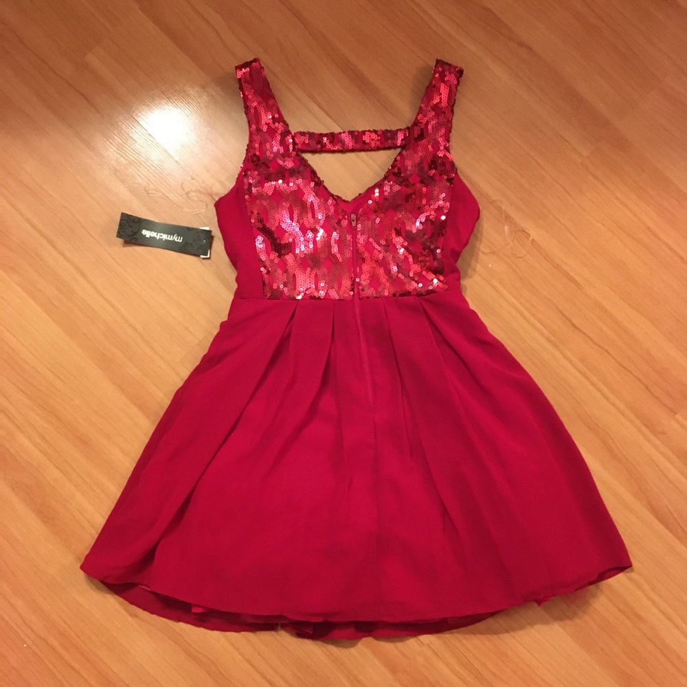 My Michelle Red Sequin Dress - Picture 3 of 12